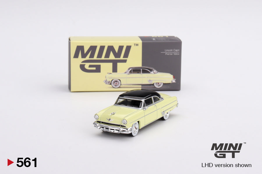 1:64 Mini GT #561 Mini GT 1:64 Lincoln Capri 1954 – Premier Yellow Limited Edition mgt00561