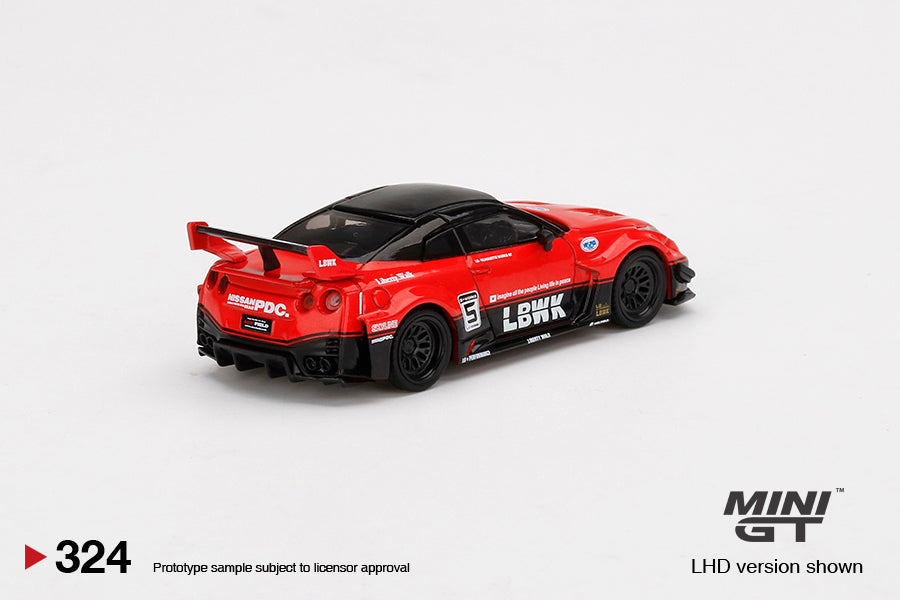 1:64 Mini GT #324 LB-Silhouette WORKS GT NISSAN 35GT-RR Ver.1 Red/Black Limited Edition mgt00324