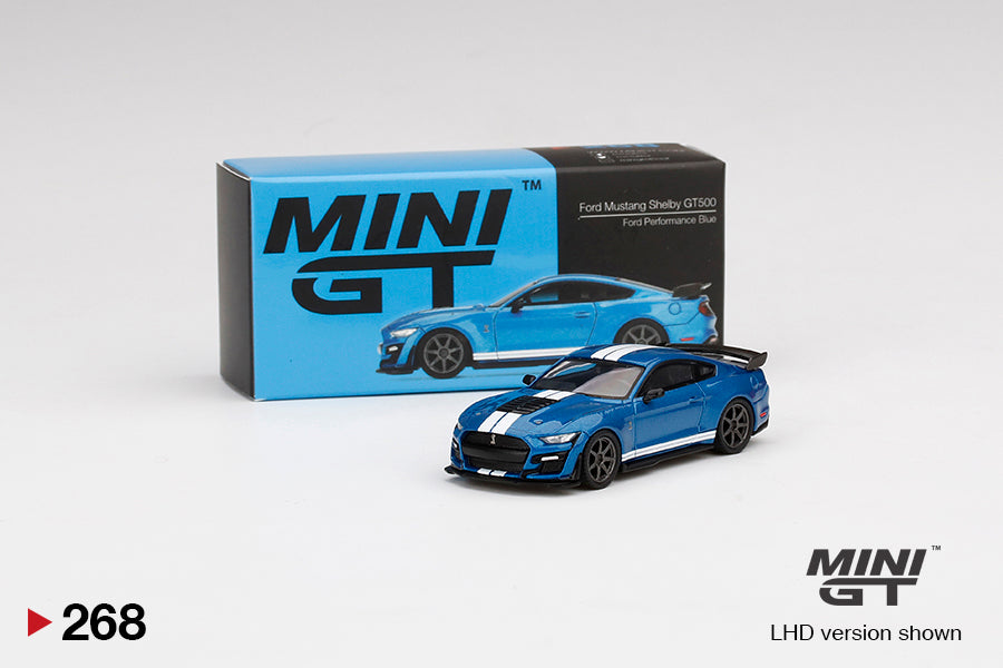 1:64 Mini GT #268 Ford Mustang Shelby GT500 Ford Performance Blue Limited Edition MGT00268