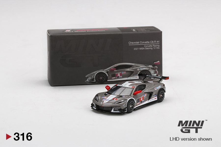 1/64 Mini GT #316 Chevy Corvette C8.R #4 2021 IMSA Sebring 12 Hrs Limited Edition mgt00316