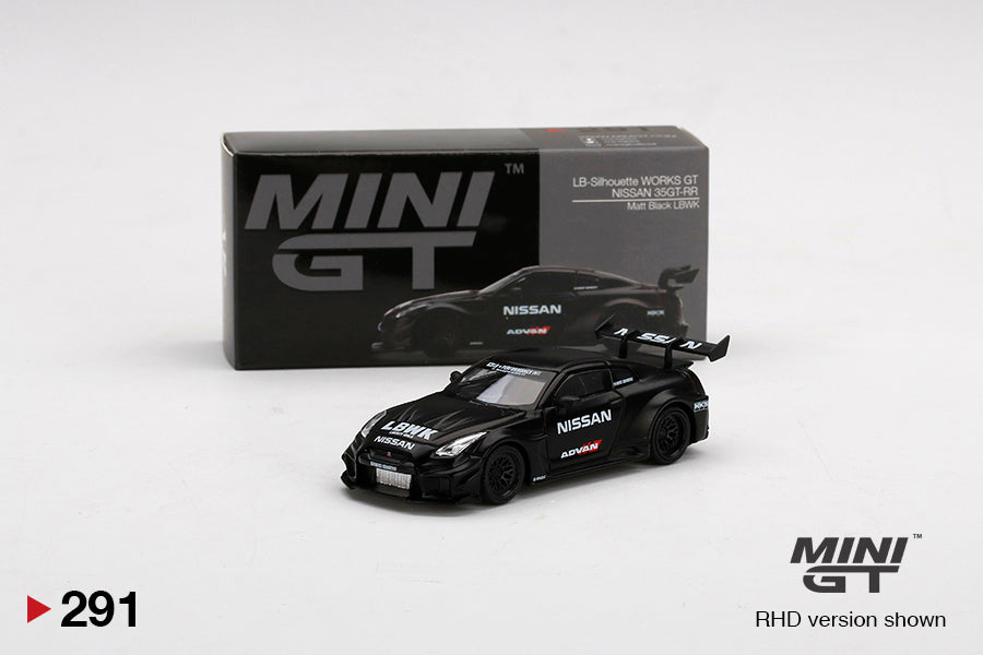 1:64 Mini GT #291 LB-Silhouette WORKS GT NISSAN 35GT-RR Ver.2 ADVAN Matte Black Limited Edition mgt00291