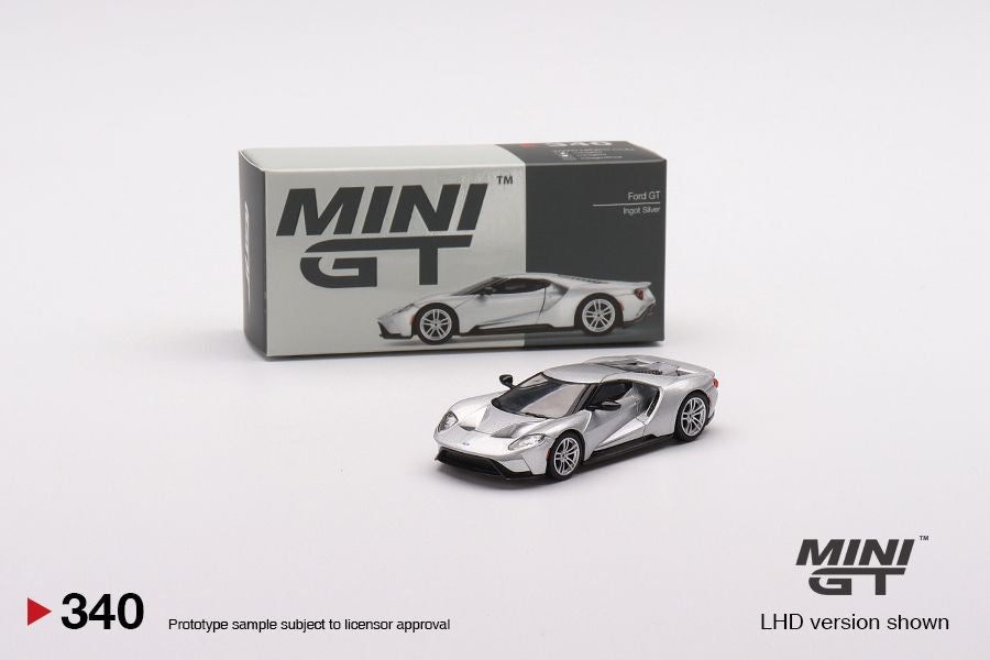 1:64 Mini GT #340 Ford GT Ingot Silver Limited Edition mgt00340