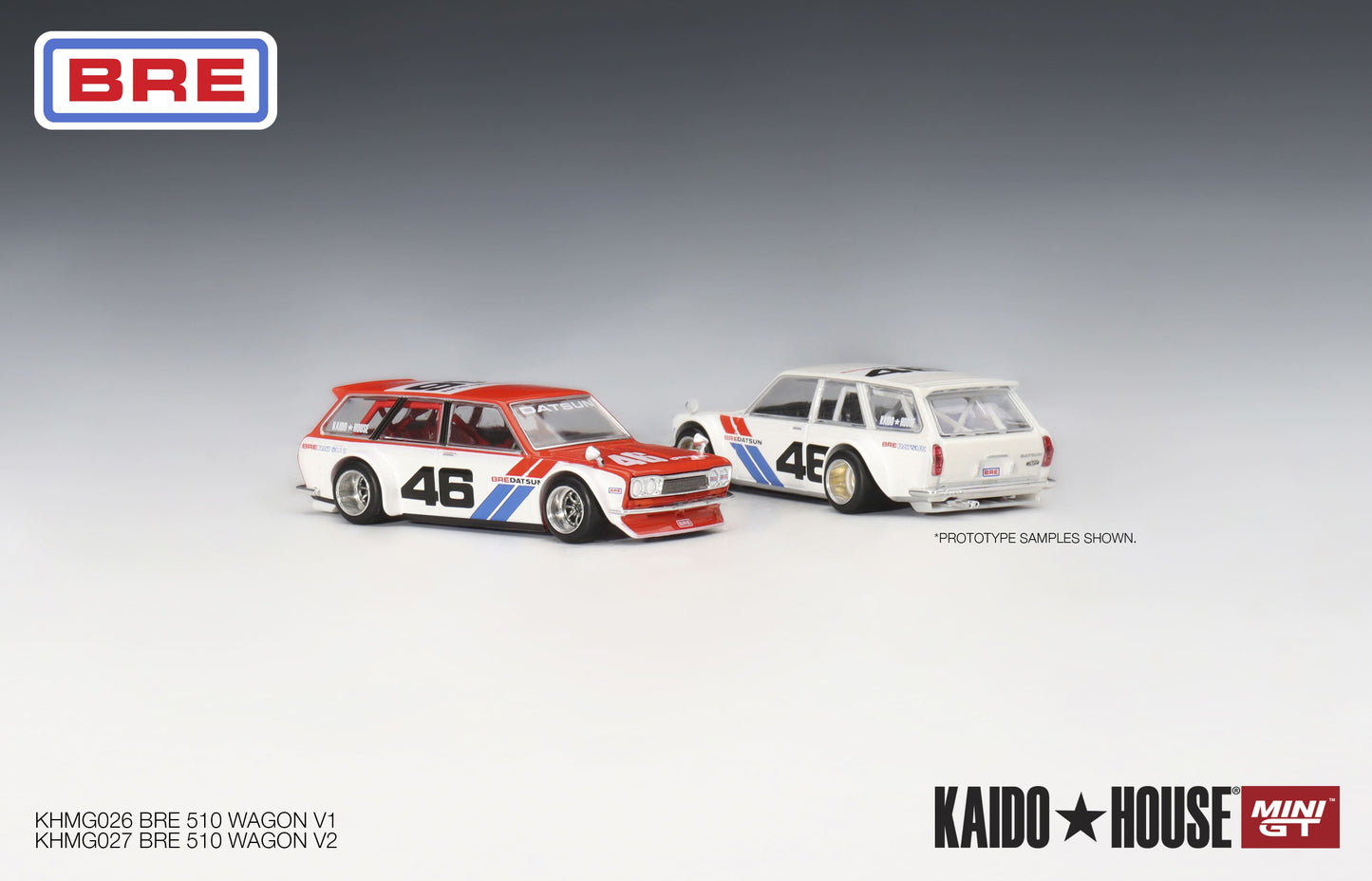 1/64 Kaido House x Mini GT Datsun Kaido 510 Wagon BRE Version 1 White Limited Edition KHMG026 SEALED