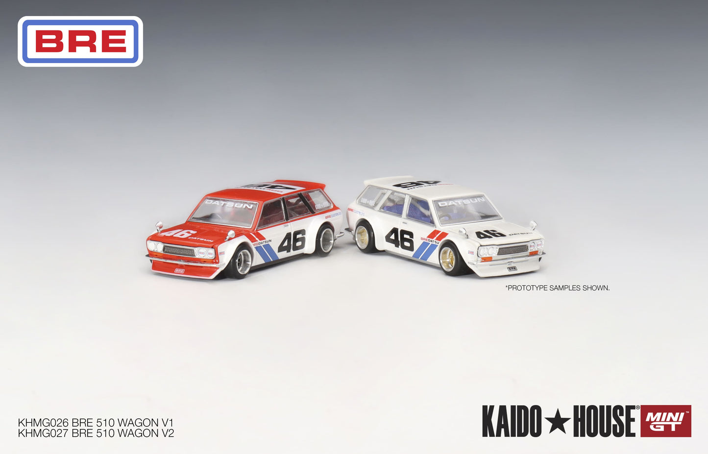 1/64 Kaido House x Mini GT Datsun Kaido 510 Wagon BRE Version 2 White Limited Edition KHMG027 SEALED