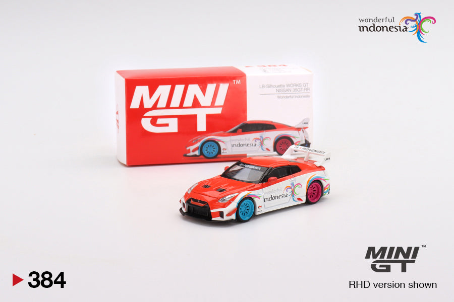1/64 Mini GT #384 Indonesia Exclusive LB-Silhouette WORKS GT NISSAN 35GT-RR Ver.1 Wonderful Indonesia Limited Edition mgt00384