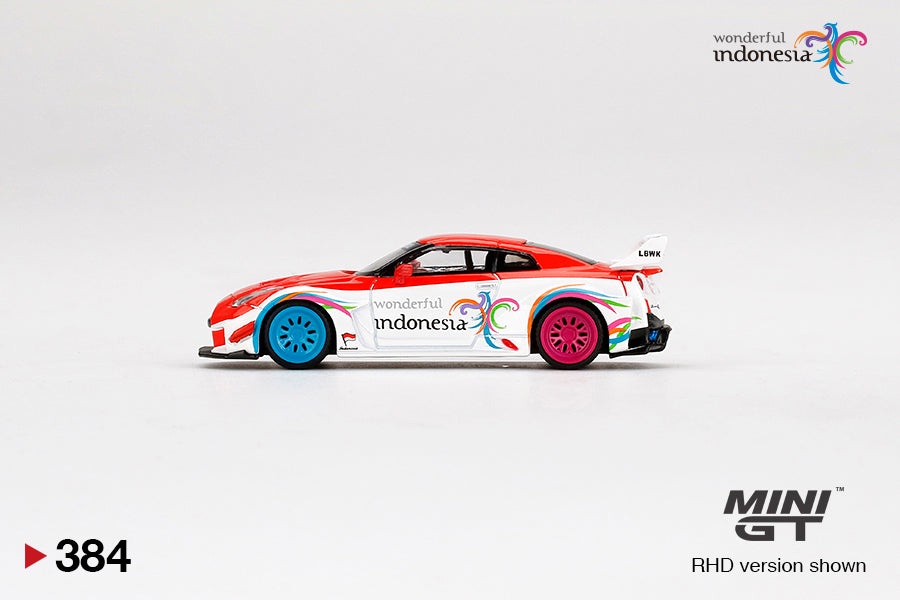 1/64 Mini GT #384 Indonesia Exclusive LB-Silhouette WORKS GT NISSAN 35GT-RR Ver.1 Wonderful Indonesia Limited Edition mgt00384
