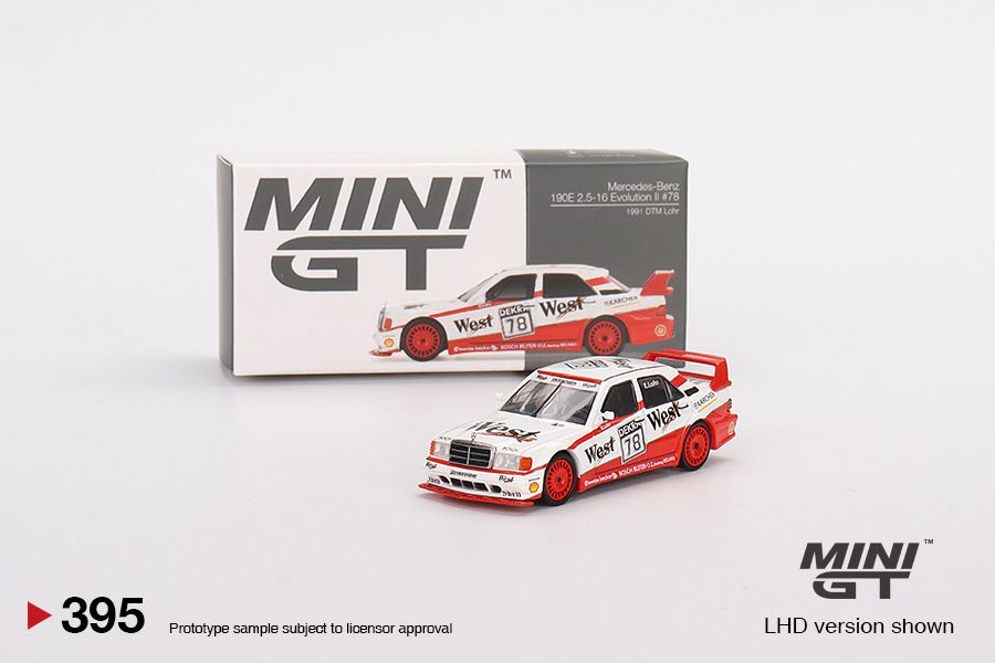 1/64 Mini GT #395 Mercedes-Benz 190E 2.5 16 Evolution II 1991 DTM #78 Lohr Limited Edition mgt00395