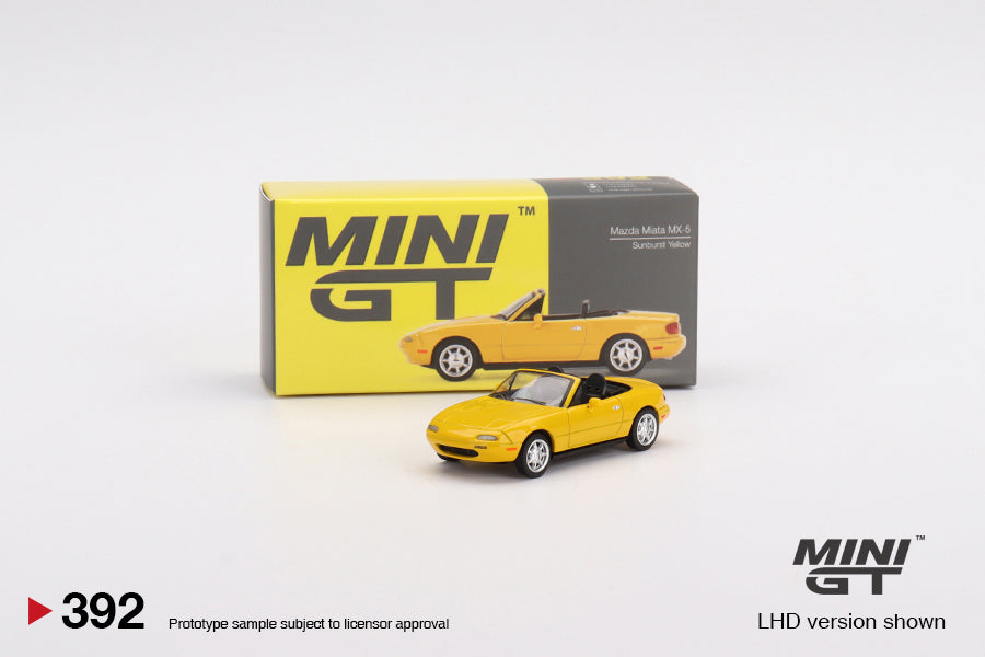 1:64 Mini GT #392 Mazda Miata MX-5 (NA) Sunburst Yellow Limited Edition mgt00392