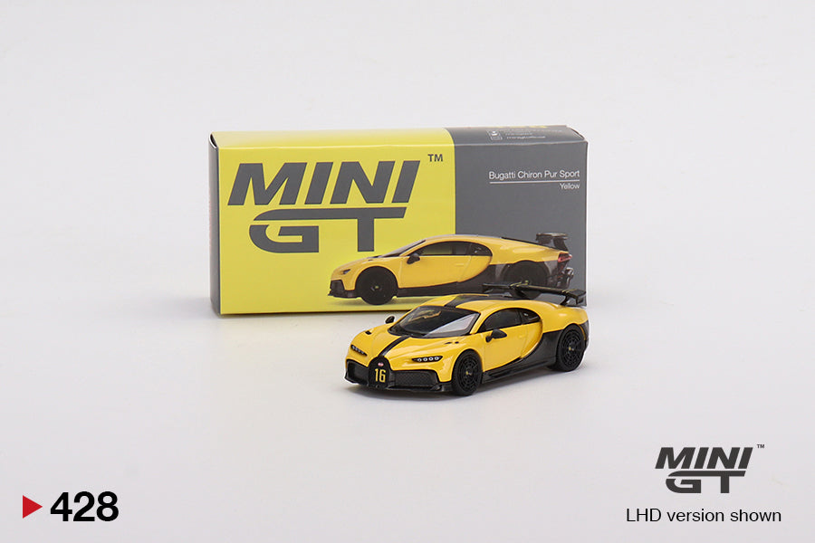 1:64 Mini GT #428 Bugatti Chiron Pur Sport Yellow Limited Edition mgt00428