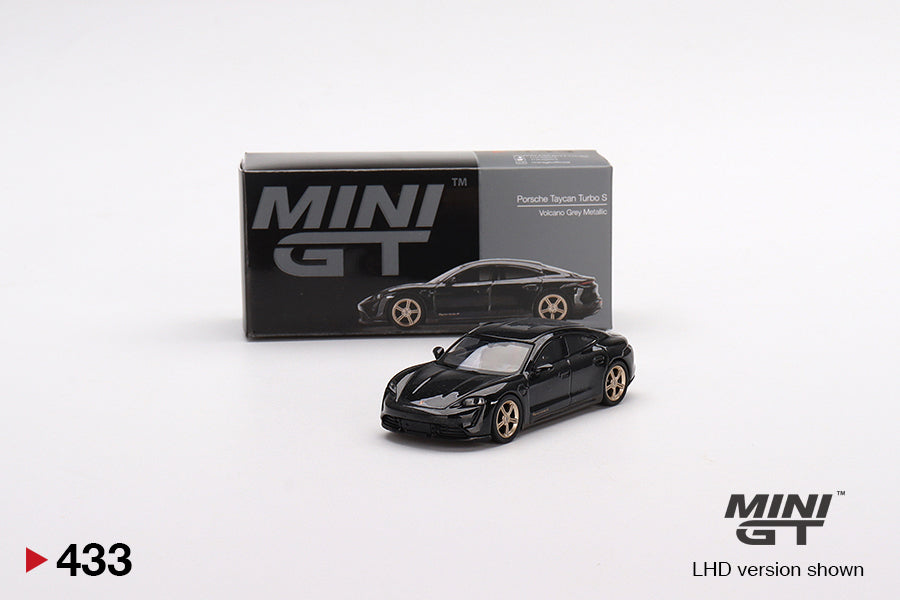 1:64 Mini GT #433 Porsche Taycan Turbo S Volcano Grey Metallic Limited Edition mgt00433