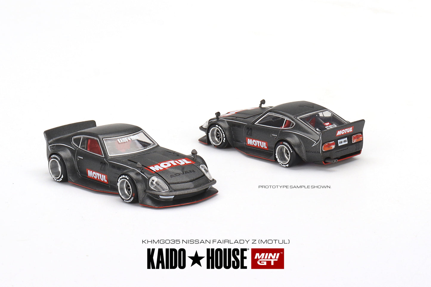1/64 Kaido House x Mini GT Datsun Fairlady Z Motul Z Advan Version 1 (Matte Black)Sealed Limited Edition KHMG035