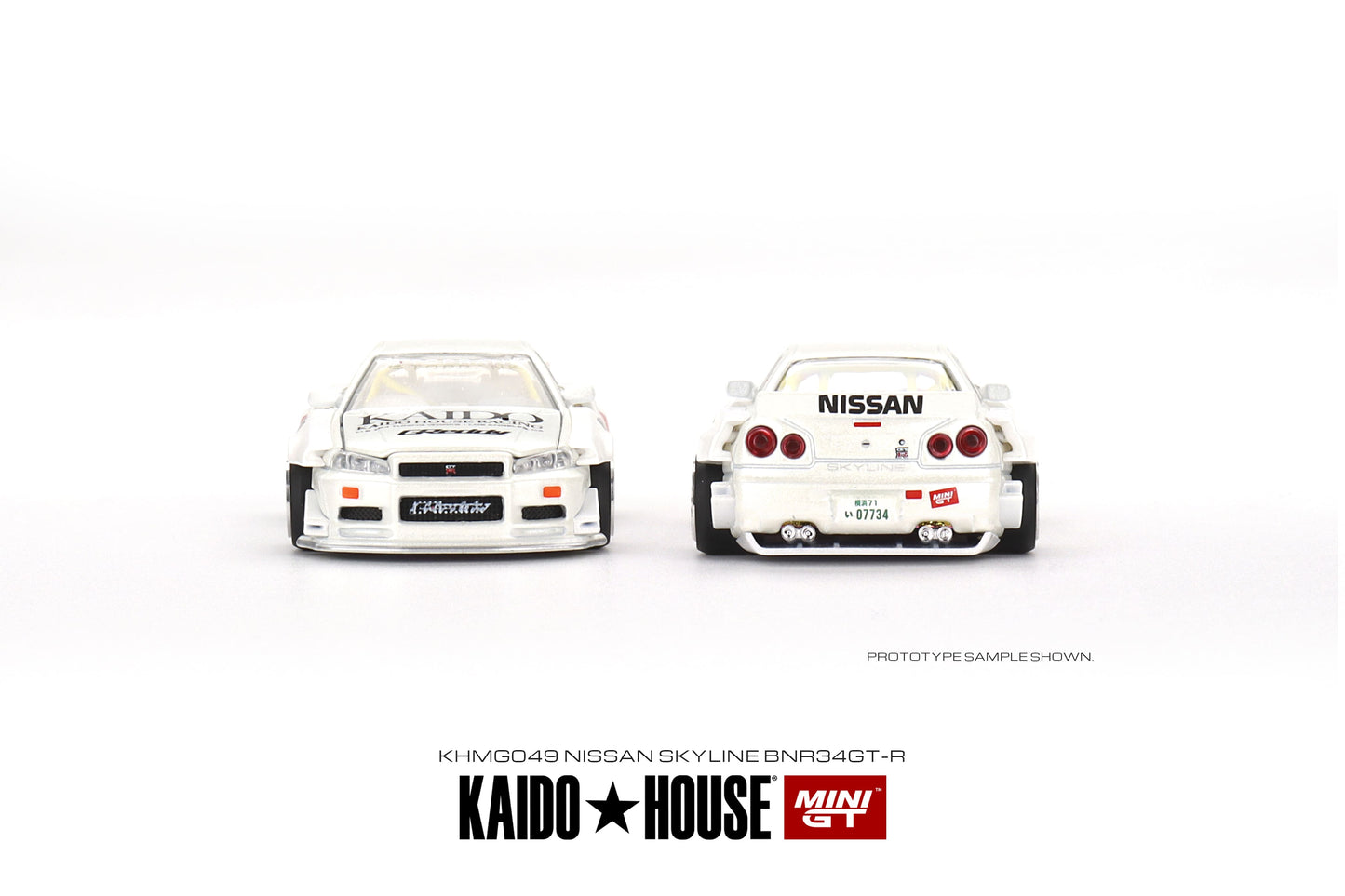 1/64 Kaido House x Mini GT Nissan Skyline GT-R (R34) Kaido Works V2 (White) Limited Edition KHMG049 SEALED