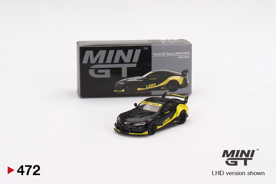 1/64 Mini GT #472 Toyota GR Supra LB-Works Matte Black Limited Edition mgt00472