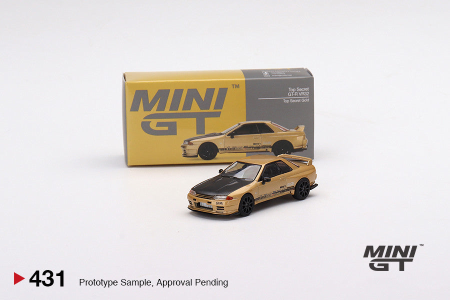 1:64 Mini GT #431 Japan Exclusive Top Secret Nissan Skyline GT-R VR32 Top Secret Gold Limited Edition MGT00431