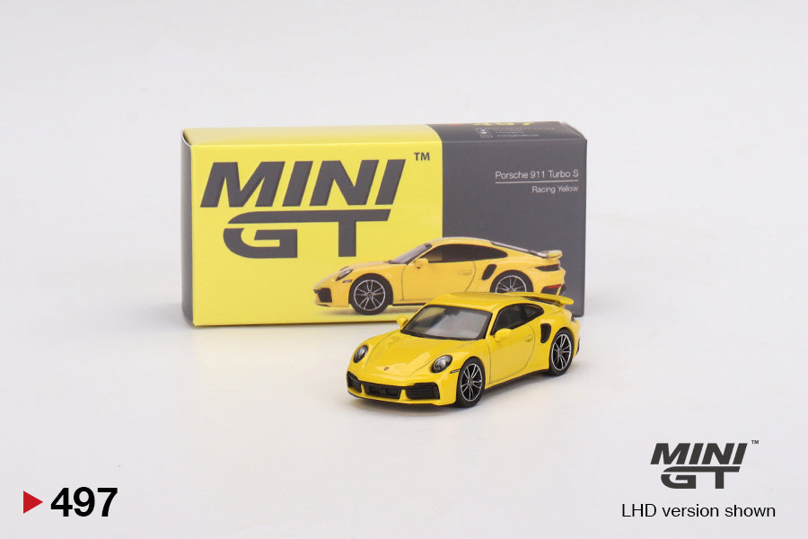1/64 Mini GT #497 Porsche 911 Turbo S Racing Yellow Limited Edition mgt00497