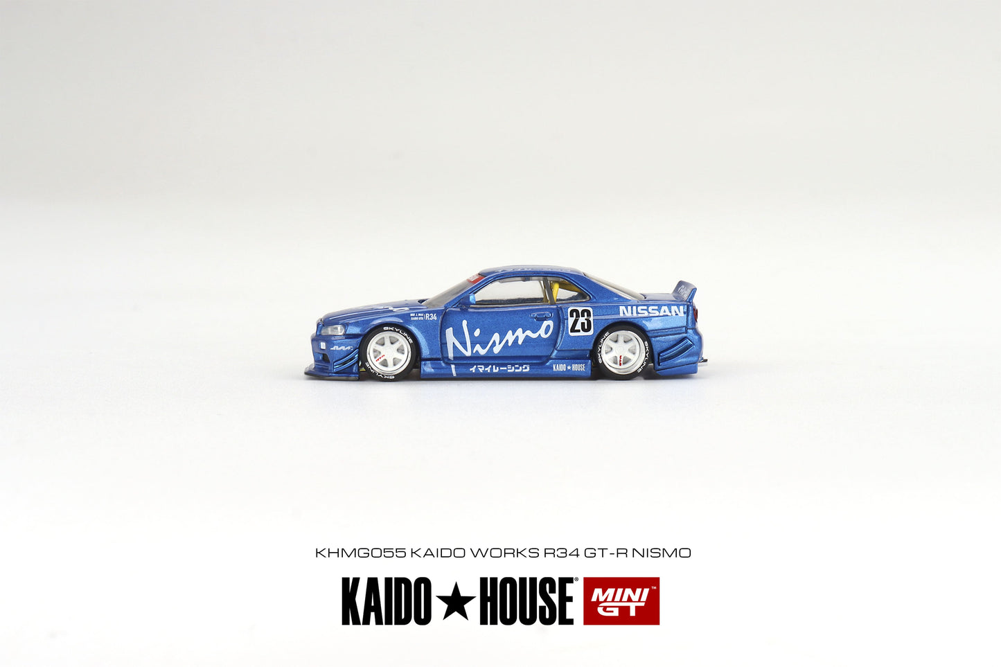 1/64 Kaido House x Mini GT Nissan Skyline GT-R (R34) Kaido Works V3 Blue Limited Edition KHMG055 SEALED