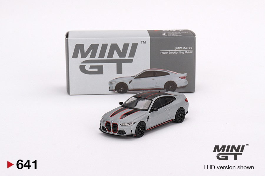 1:64 Mini GT #641 BMW M4 CSL (G82) Frozen Brooklyn Grey Metallic Limited Edition mgt00641