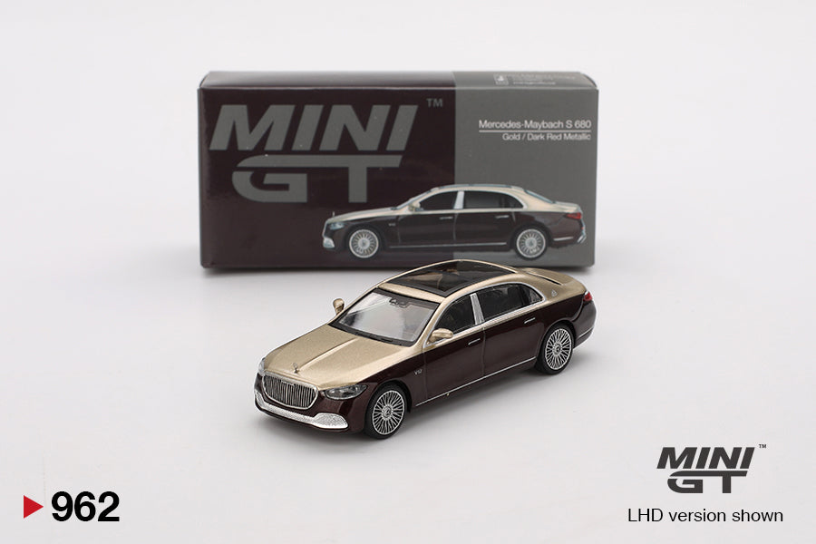 1:64 Mini GT #962 Mercedes-Maybach S680 Gold / Dark Red Metallic Limited Edition mgt00962