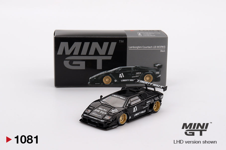 1:64 Mini GT #1081 Lamborghini Countach LB-WORKS Black Limited Edition mgt01081