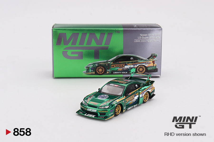 1/64 Mini GT #858 Nissan LB-Super Silhouette S15 SILVIA LBWK 2024 Fausto Racing Limited Edition mgt00858