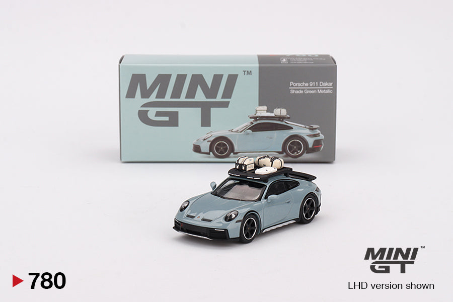 1/64 Mini GT #780 Porsche 911 Dakar – Shade Green Metallic Limited Edition mgt00780