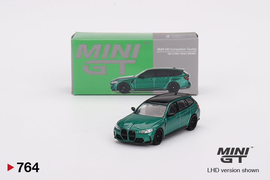 1/64 Mini GT #764 BMW M3 Competition Touring Isle of Man – Green Metallic Limited Edition mgt00764