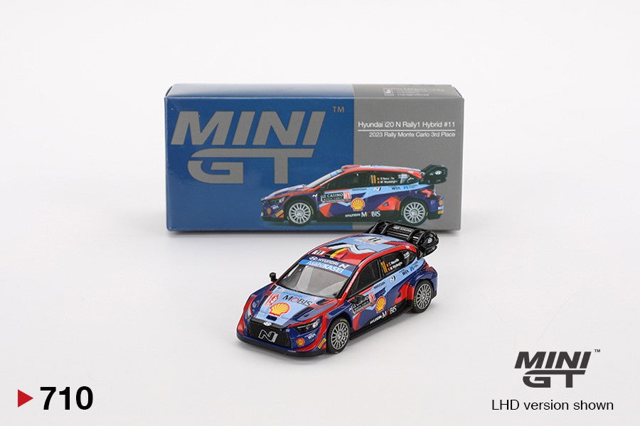 1/64 Mini GT #710 Hyundai i20 N Rally1 2023 Rally MonteCarlo 3rd Place #11 Limited Edition mgt00710