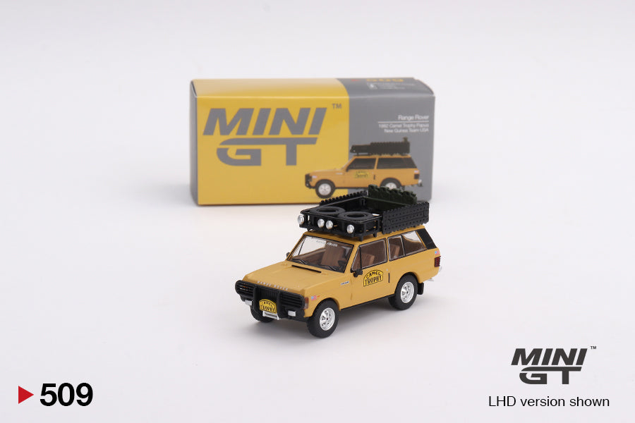1:64 Mini GT #509 Range Rover 1982 Camel Trophy Papua New Guinea Team USA Limited Edition mgt00509