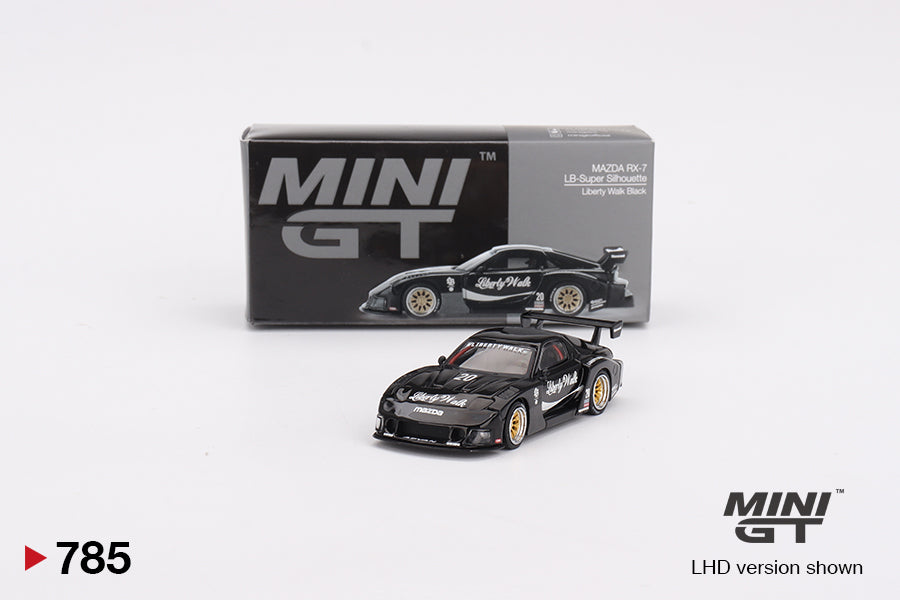1:64 Mini GT #785 MAZDA RX-7 LB-Super Silhouette Liberty Walk Black Limited Edition mgt00785