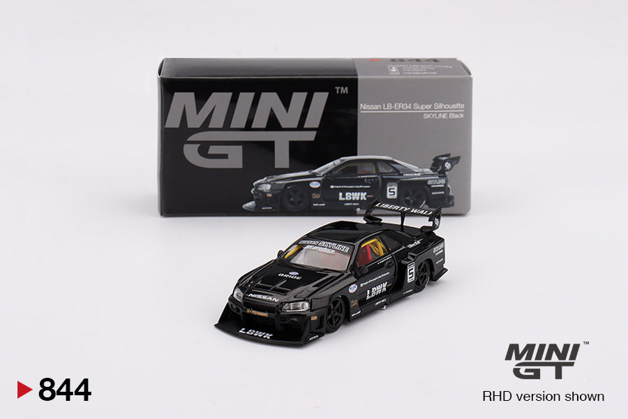 1/64 Mini GT #844 Nissan LB-ER34 Super Silhouette SKYLINE Black Limited Edition mgt00844