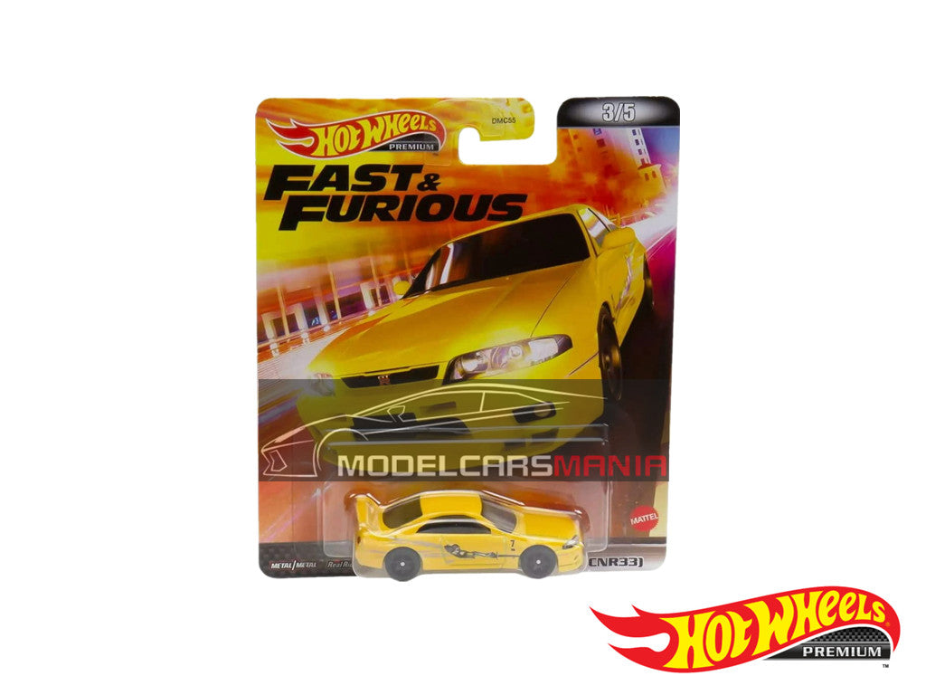 1:64 Hot Wheels Nissan Skyline BCNR33 GTR Retro Entertainment L Case 2022 Fast & Furious Assortment DMC55-957L