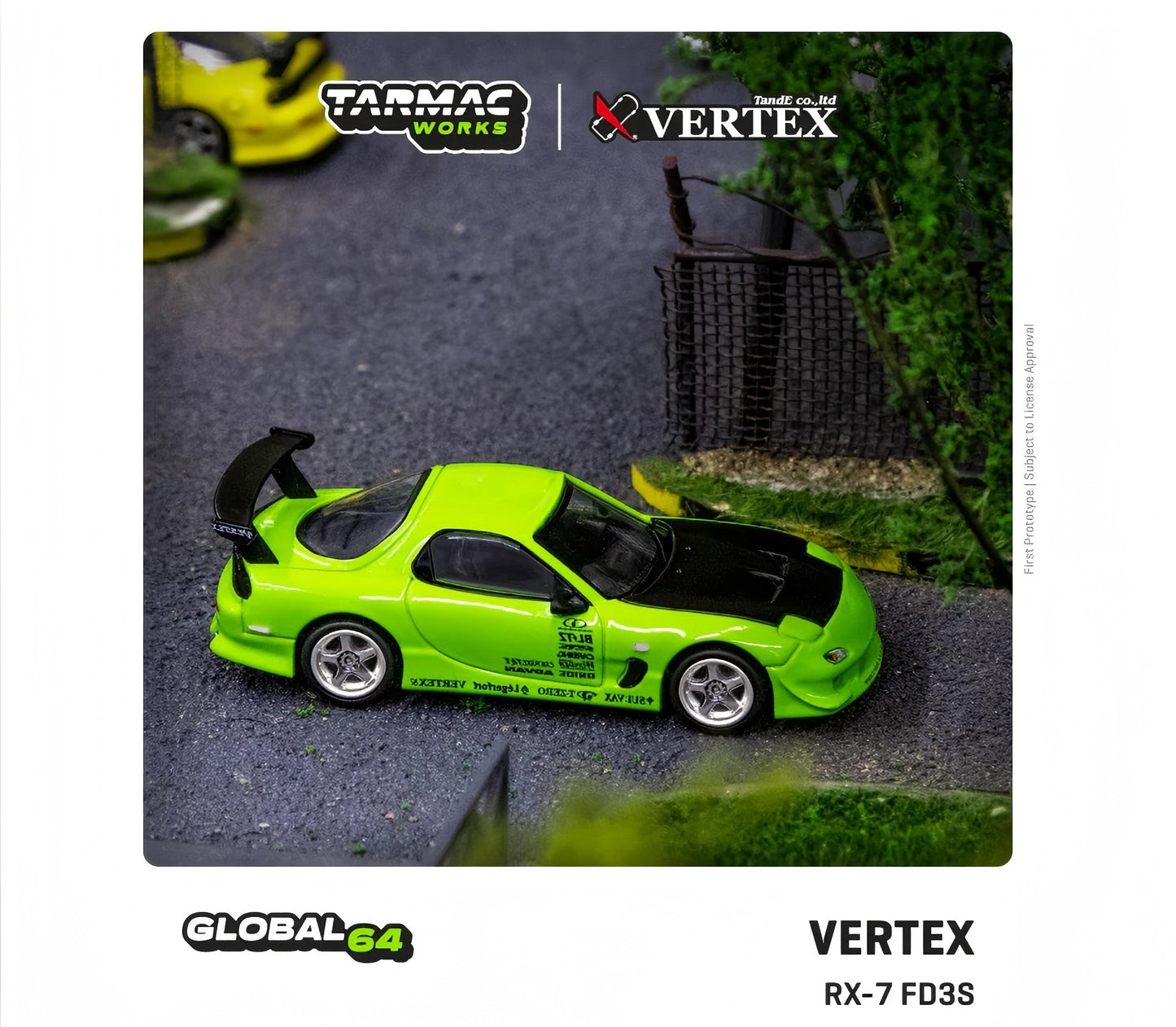 1:64 Tarmac Works Mazda RX-7 FD3S Vertex Green Limited Edition T64G-TL022-LG