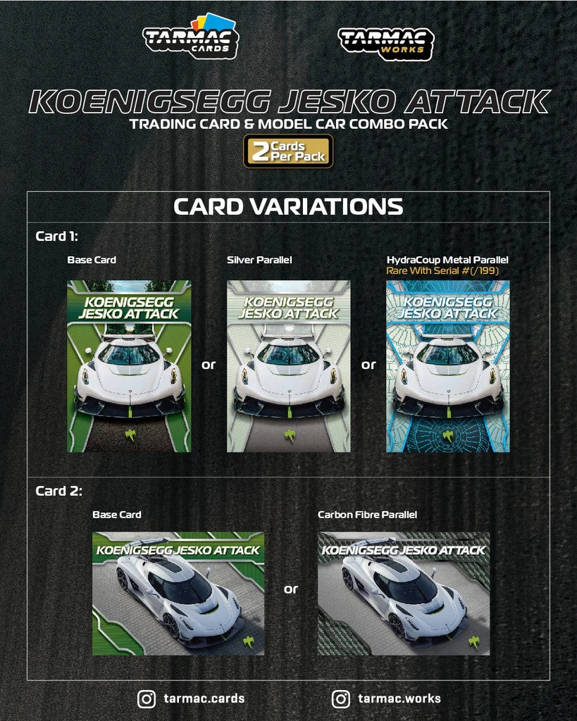 1:64 Tarmac Works Koenigsegg Jesko Attack with Trading Card White Limited Edition T64G-TL052-WH