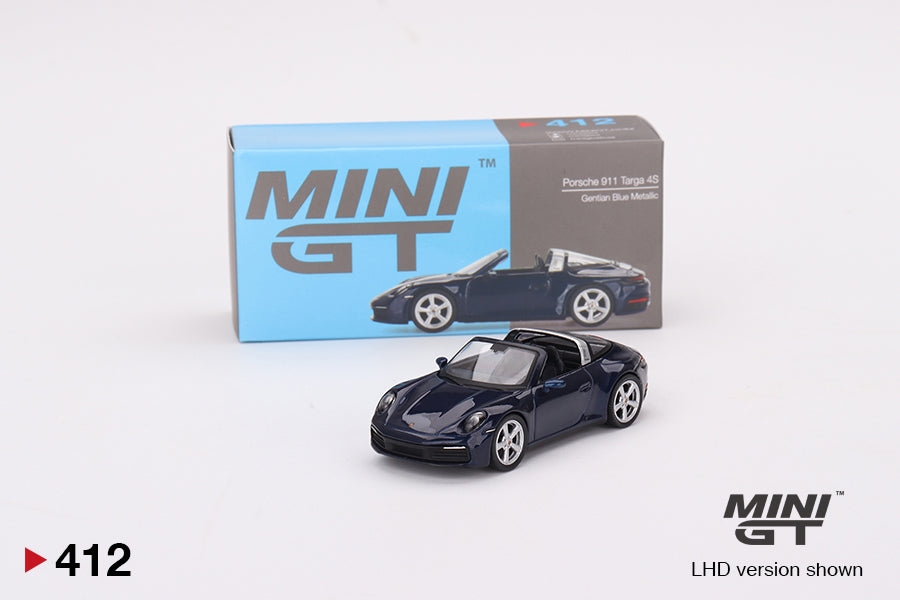 1:64 Mini GT #412 Porsche 911 Targa 4S Gentian Blue Metallic Limited Edition mgt00412