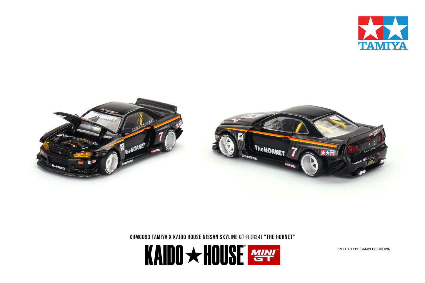 1/64 Kaido House x Mini GT Tamiya Nissan Skyline GT-R (R34) The Hornet Limited Edition KHMG093