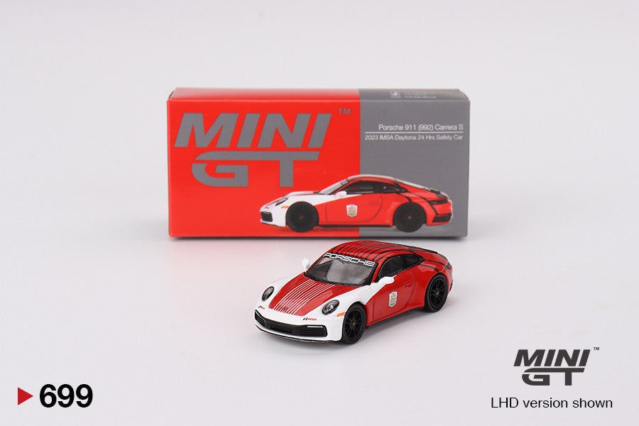 1:64 Mini GT #699 Porsche 911 (992) Carrera S Safety Car 2023 IMSA Daytona 24Hr Limited Edition mgt00699