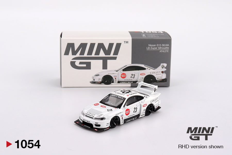1:64 Mini GT #1054 Nissan LB-Super Silhouette S15 SILVIA ATHLETE White Limited Edition mgt01054