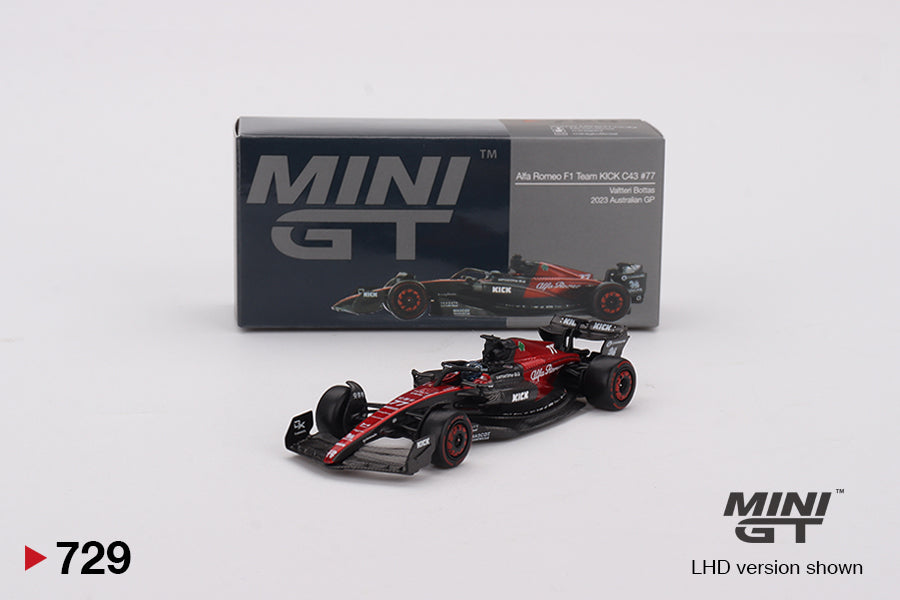 1/64 Mini GT #729 Alfa Romeo C43 #77 Valtteri Bottas 2023 F1 2023 Australian GP Limited Edition mgt00729