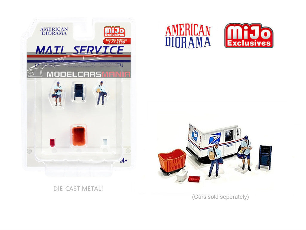 American Diorama 1:64 Mijo Exclusive Figures Mail Service Figure Set Limited Edition AD-76491MJ