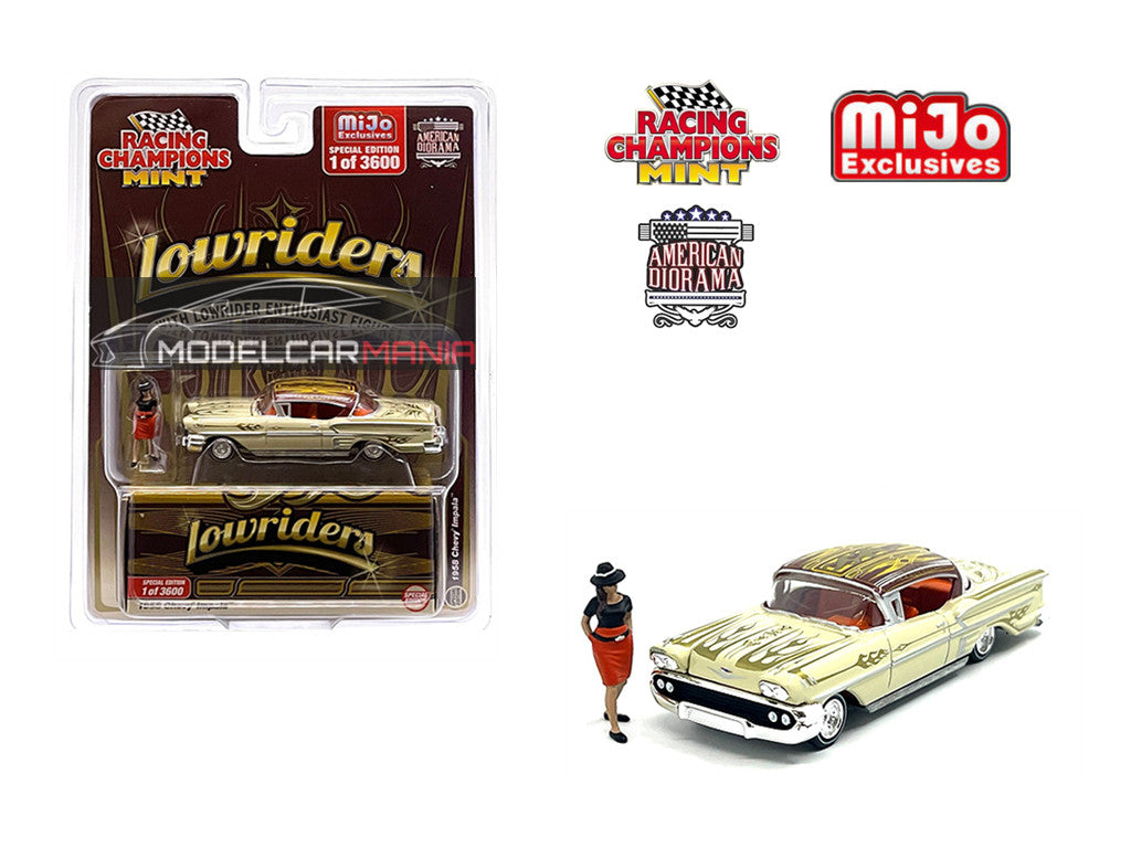1:64 Racing Champions 1958 Chevrolet Impala SS Lowriders with Figure Limited Edition RCCP1012