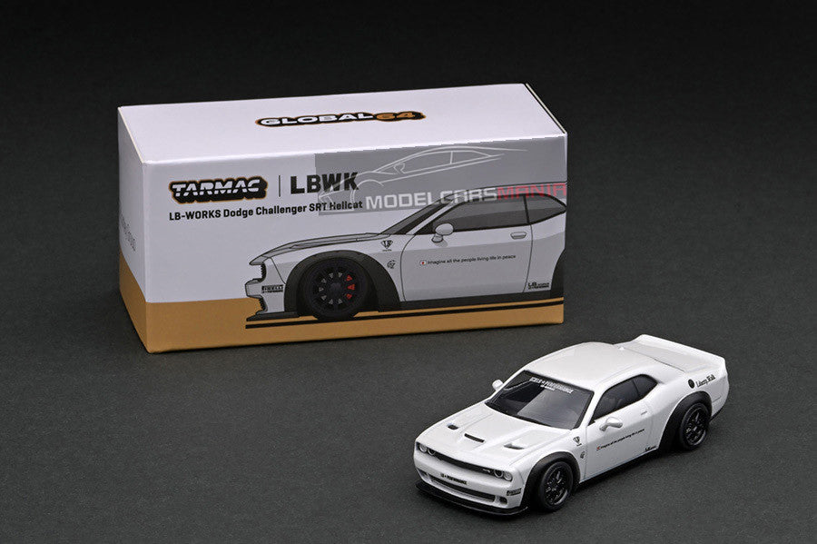 1:64 Tarmac Works LB-WORKS Dodge Challenger SRT Hellcat White Limited Edition T64G-TL039-WH