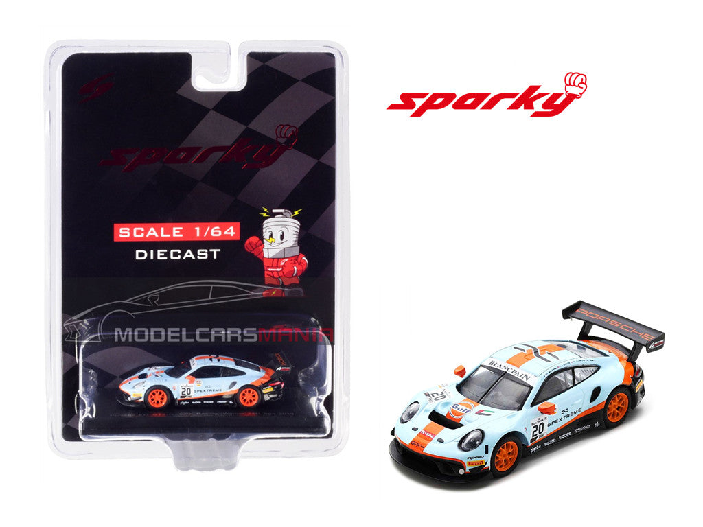 1:64 Spark Model Porsche 911 GT3 R #20 GPX Racing GULF Winner 24H Spa 2019 Limited Edition Y184B