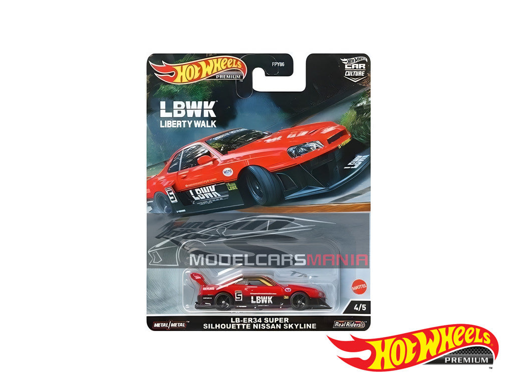1:64 Hot Wheels LB-ER34 Super Silhouette Nissan Skyline Car Culture L Case Mountain Drifters FPY86-957L