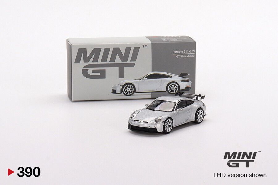 1:64 Mini GT #390 Porsche 911 (992) GT3 GT Silver Metallic Limited Edition mgt00390