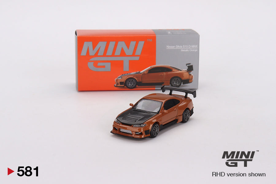 1:64 Mini GT #581 Nissan Silvia S15 D-MAX Metallic Orange Limited Edition MGT00581
