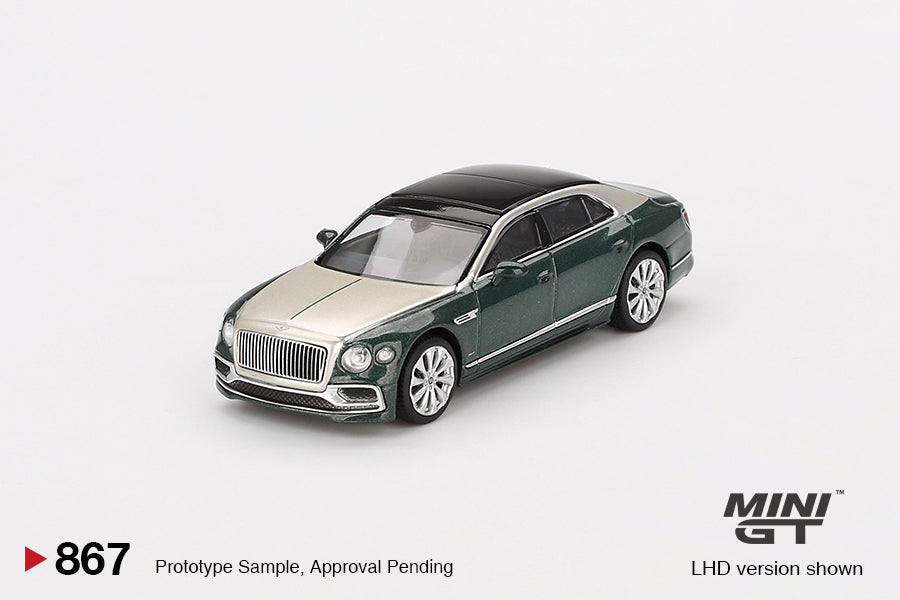 1:64 Mini GT #867 Bentley Flying Spur White Sand Verdant Limited Edition mgt00867