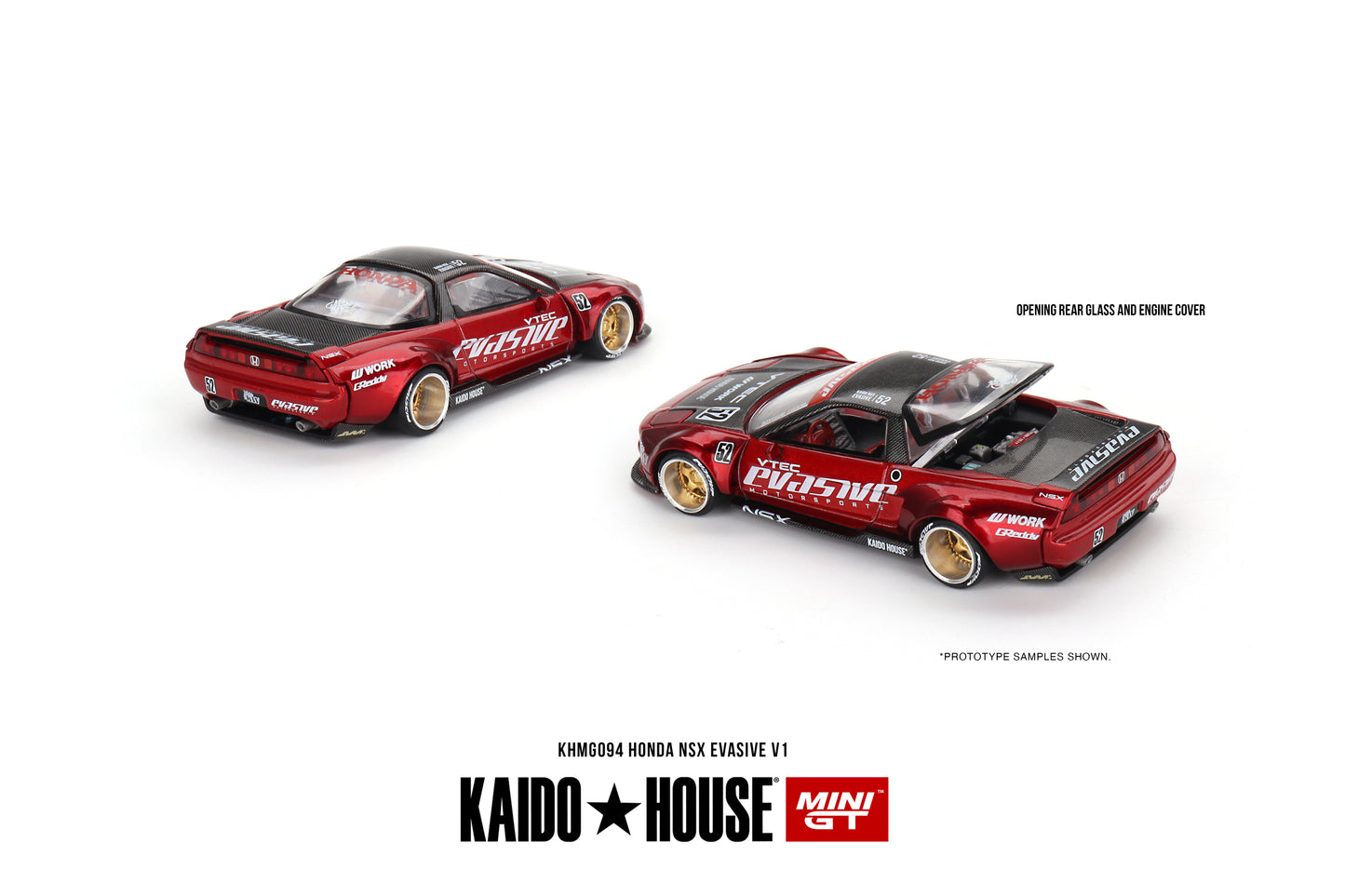 1/64 Kaido House x Mini GT Honda NSX Evasive V1 Red Limited Edition KHMG094 SEALED