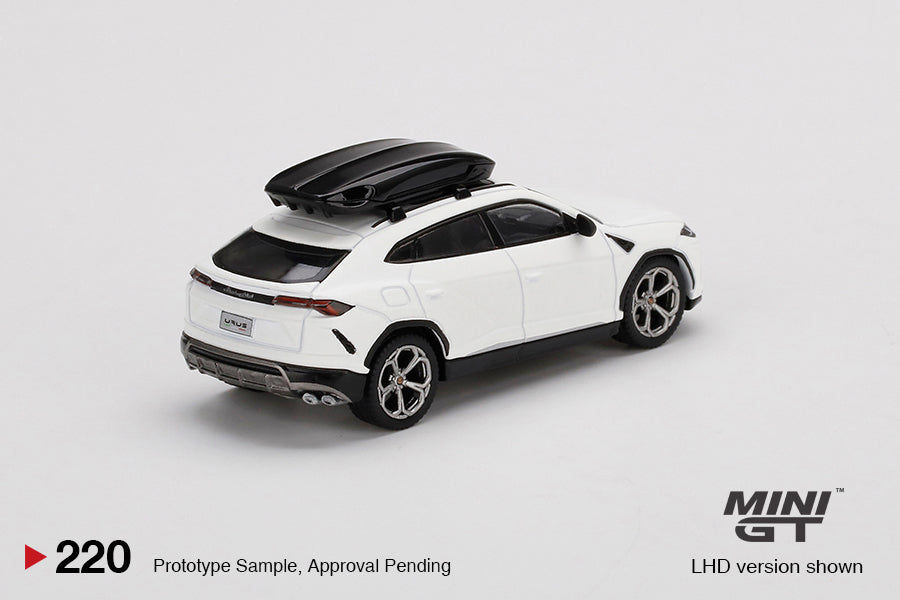 1:64 Mini GT #220 Lamborghini Urus W/ Roof Box White Limited Edition MGT00220