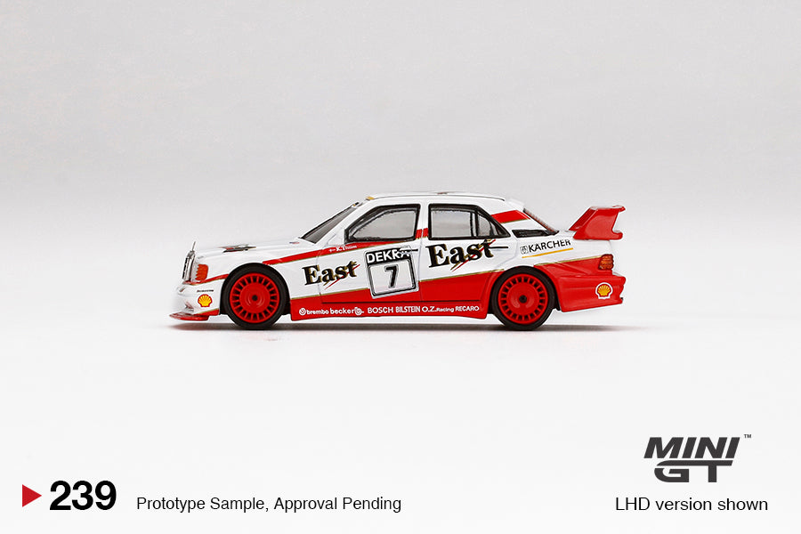 1:64 Mini GT#239 Mercedes-Benz 190E 2.5-16 Evolution II #7 "East" 1991 DTM Limited Edition mgt00239