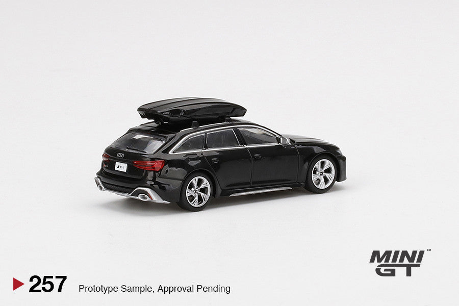 1/64 Mini GT #257 Audi RS6 Avant (Mythos Black) with Roof Box Limited Edition mgt00257